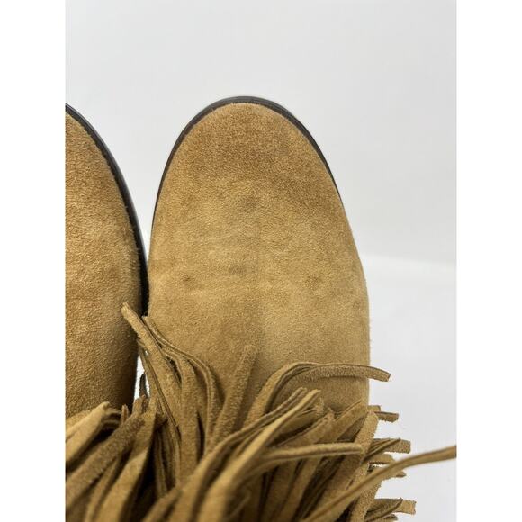 ZARA Suede Fringe Boho Ankle Boots US 8/EU 39 Boho Brown EUC Tassled - Picture 15 of 16